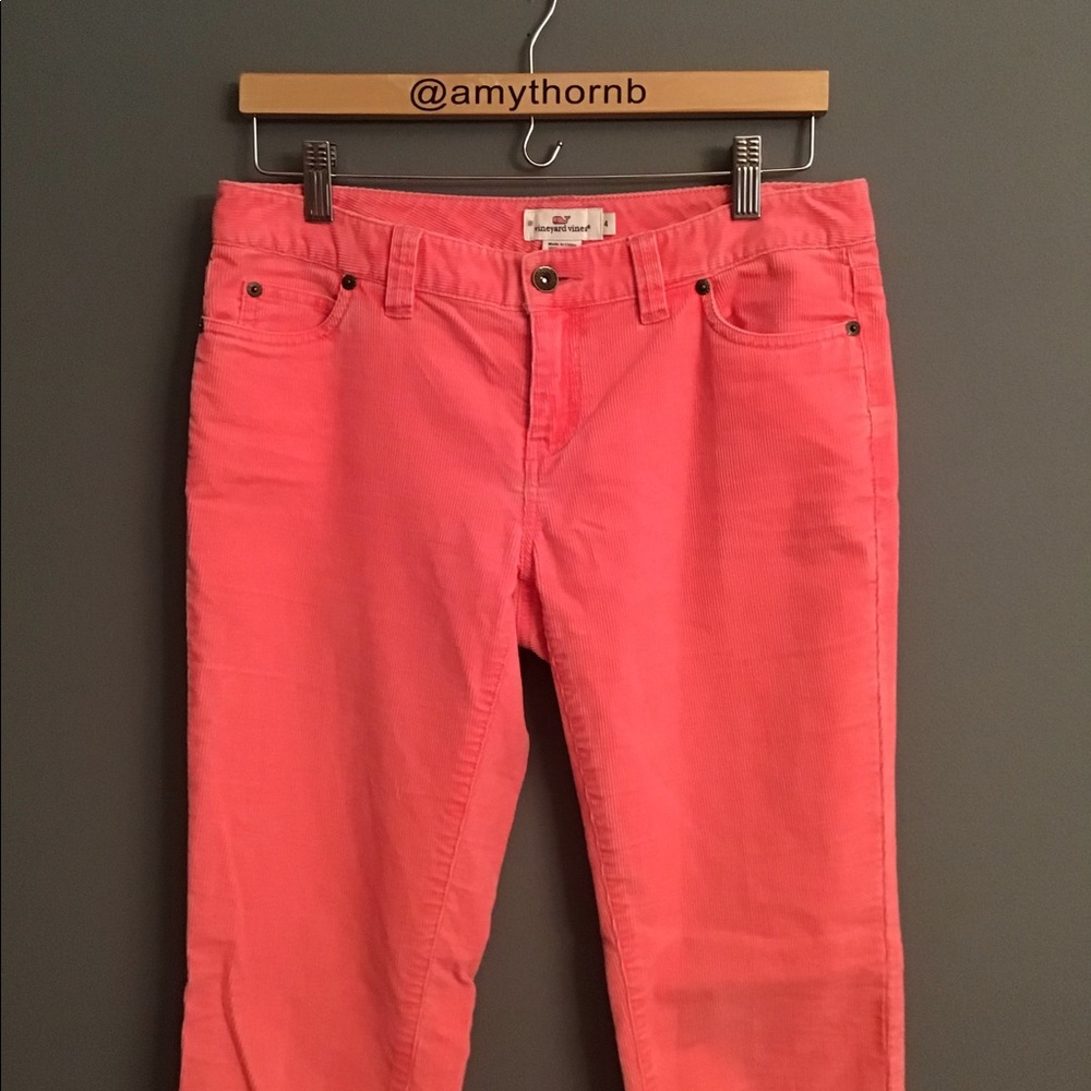 Vineyard Vines Coral Corduroy Pants